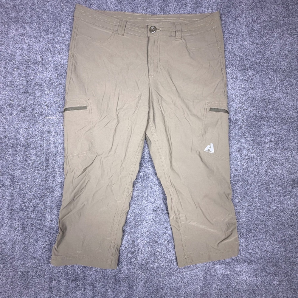 Eddie Bauer First Ascent Women's 10 Khaki Hiking Capri Pants Stretch Cargo